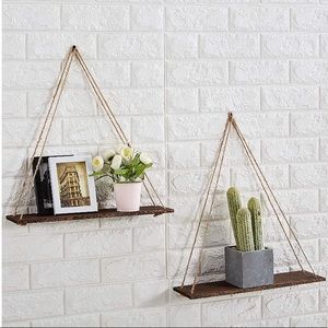 Rustic floating shelves